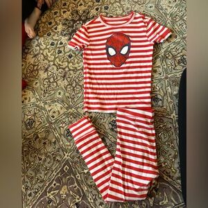 GAP Red and White Striped Spider Man Organic Cotton Pajama Set